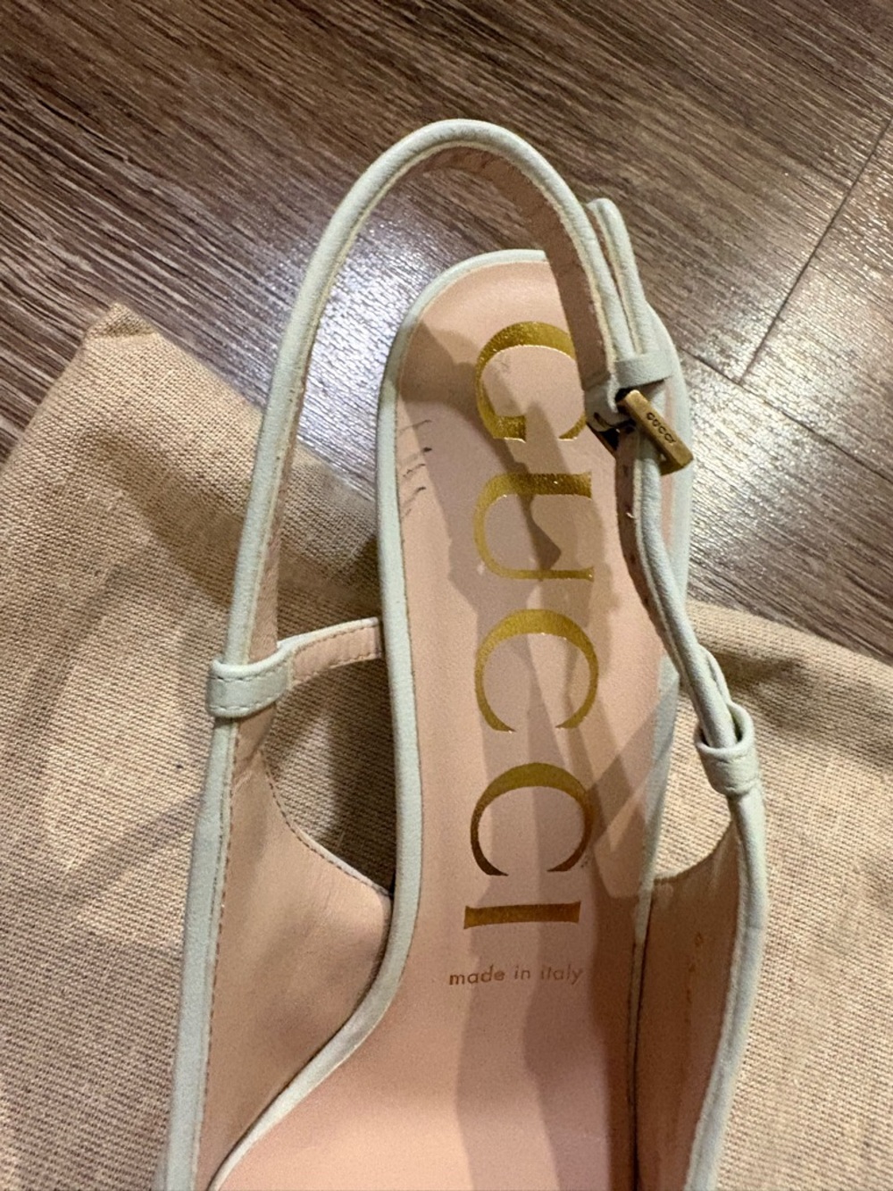 Gucci Matelasse Chevron Charlotte White Leather Slingback shoes Size 37.5 - Picture 9 of 9